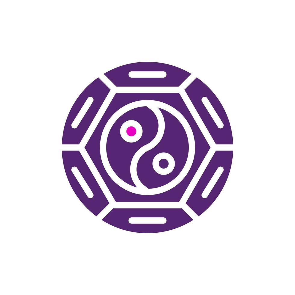 yin et Yang icône solide violet rose Couleur chinois Nouveau année symbole parfait. vecteur