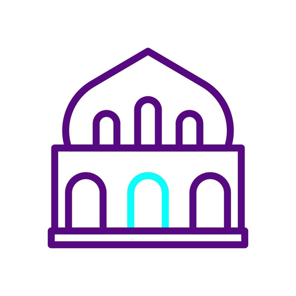 mosquée icône bicolore violet bleu Couleur Ramadan symbole illustration parfait. vecteur