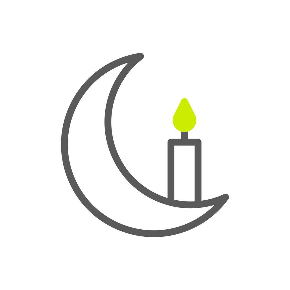 bougie icône bichromie gris vert Couleur Ramadan symbole illustration parfait. vecteur