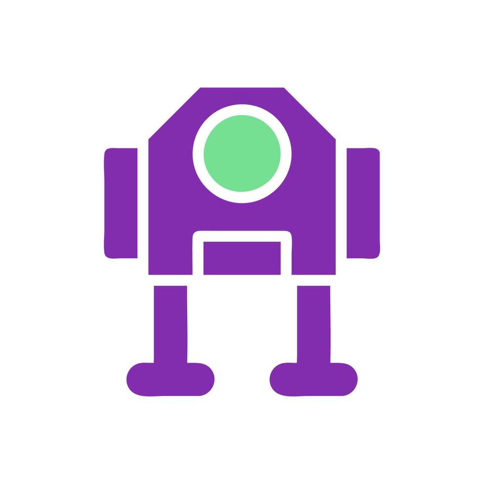 robot icône solide violet vert Couleur univers symbole parfait. vecteur