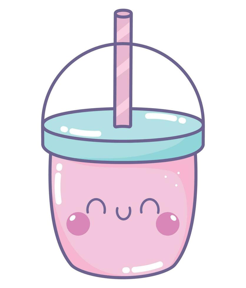 kawaii Milk-shake tasse vecteur