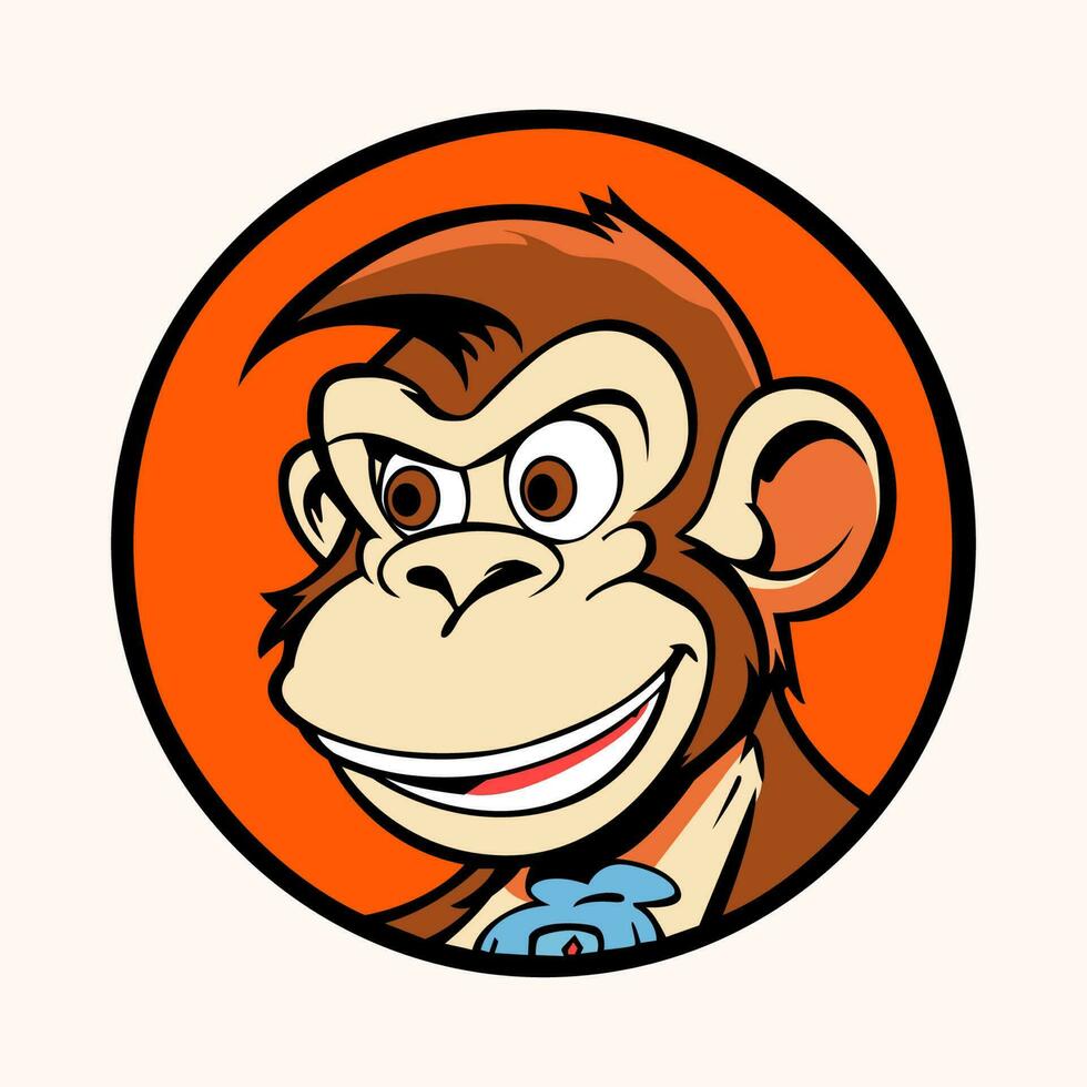 singe logo vecteur illustration mascotte conception