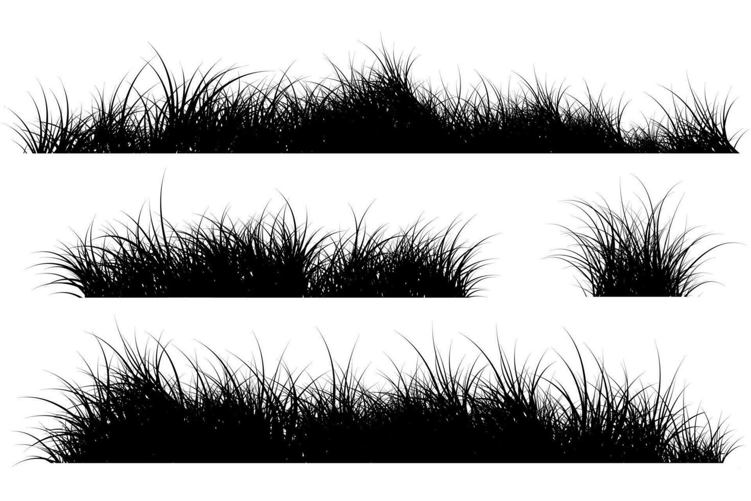 Prairie herbe silhouette vecteur
