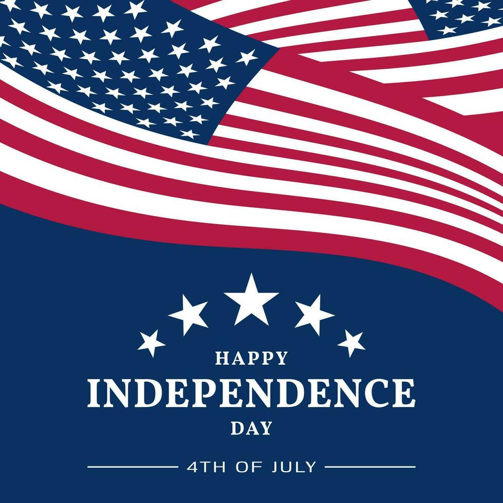 indépendance journée 4e de juillet avec américain drapeau décoration pour social médias Publier vecteur