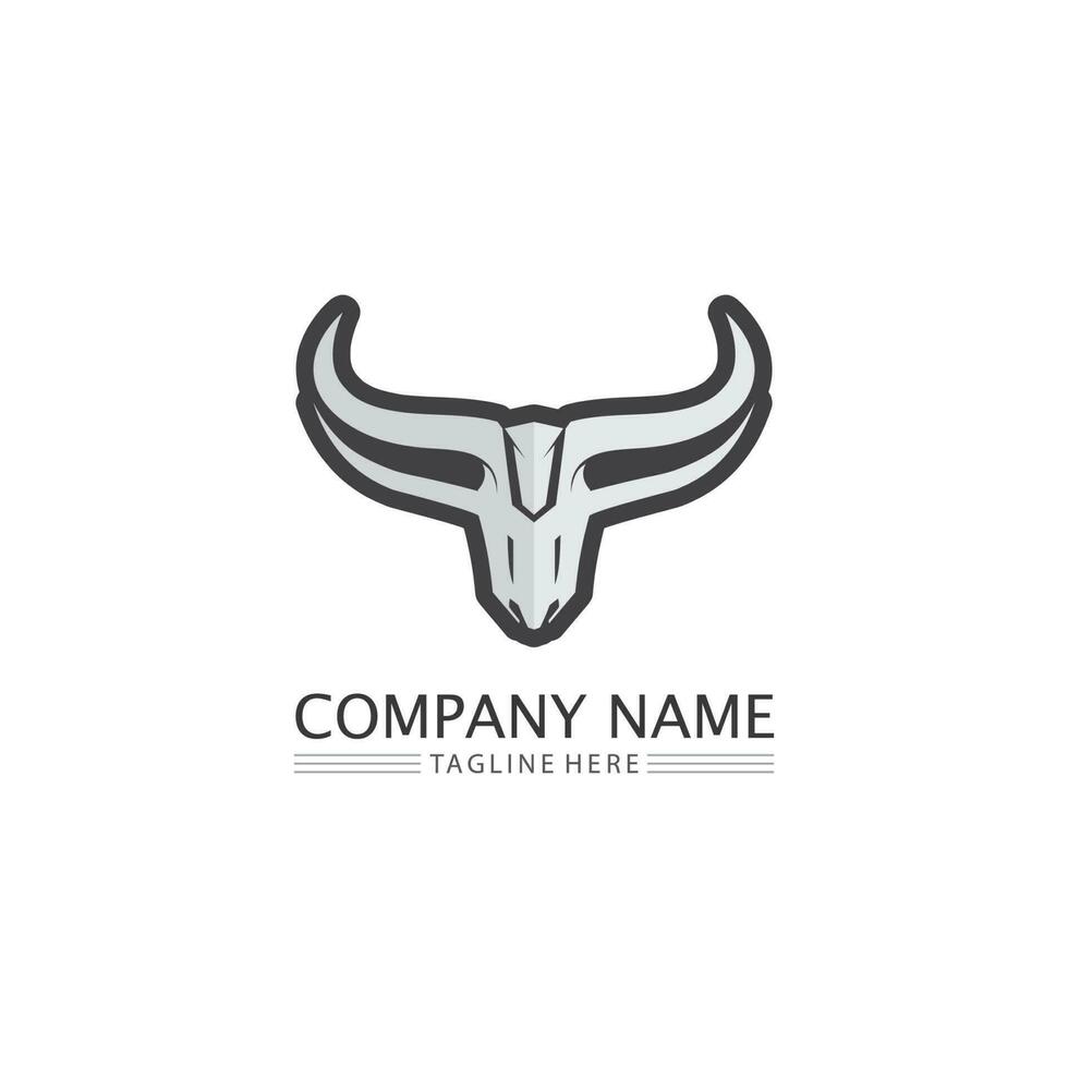 taureau buffle tête vache animal mascotte logo design vecteur pour sport corne buffle animal mammifères tête logo sauvage matador