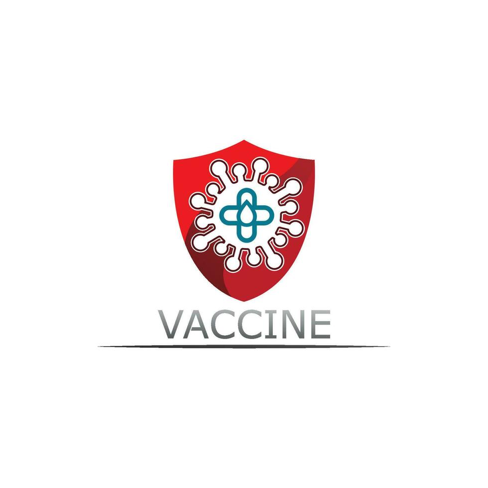 vaccin logo médical vecteur vaccin antibiotique vaccin virus, conception et illustration pour les soins de santé