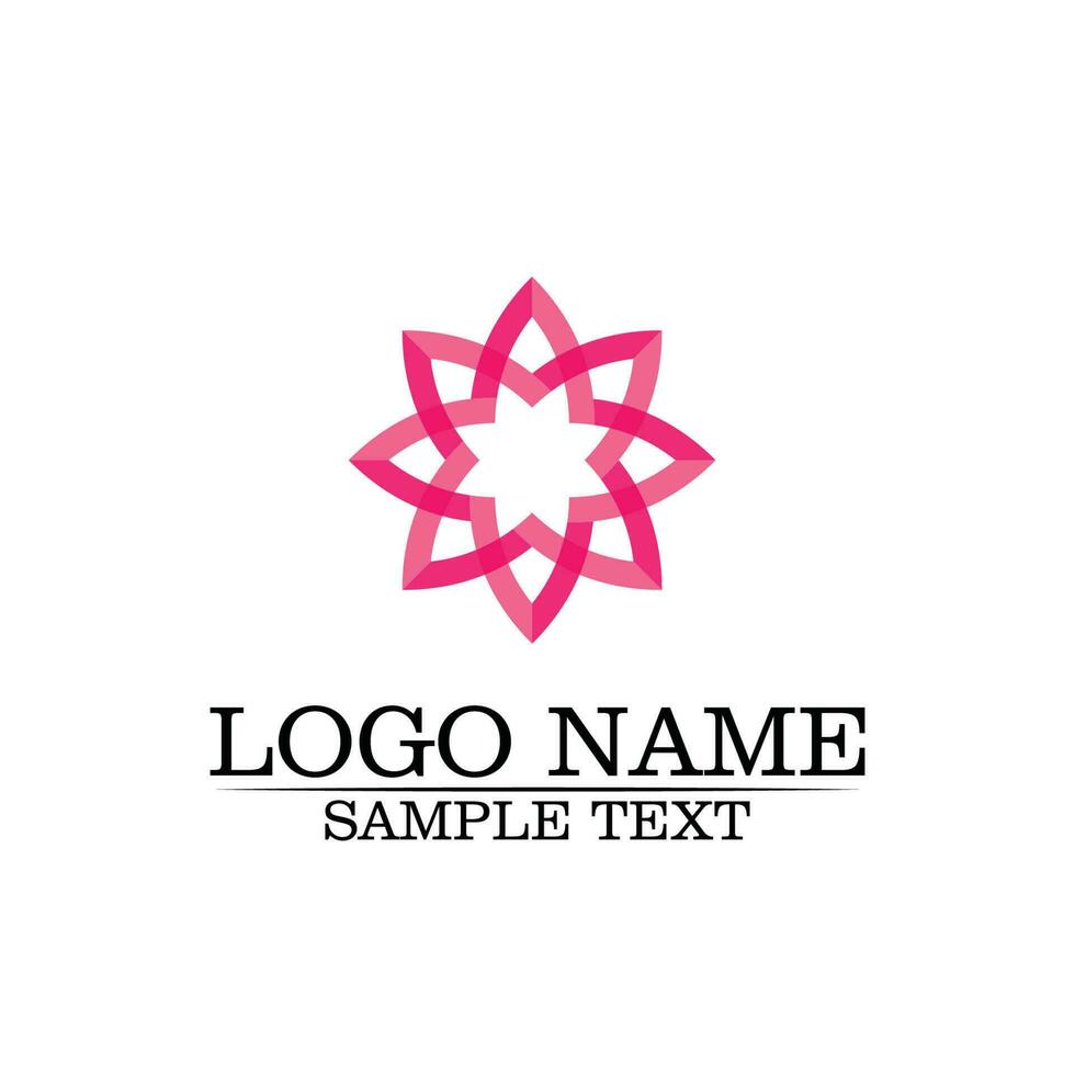 icône de modèle de logo beauté vecteur fleurs design
