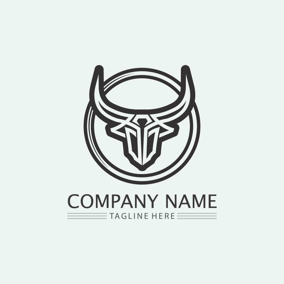 taureau buffle tête vache animal mascotte logo design vecteur pour sport corne buffle animal mammifères tête logo sauvage matador