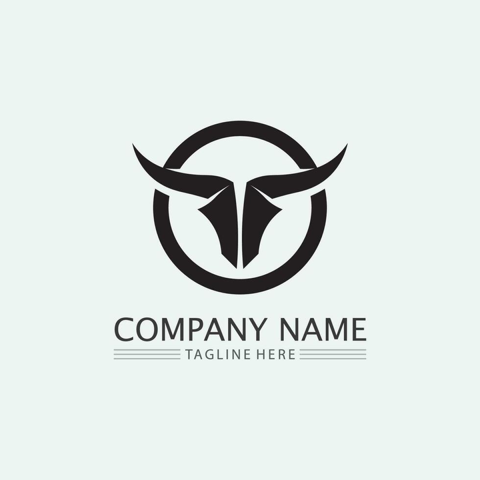 taureau buffle tête vache animal mascotte logo design vecteur pour sport corne buffle animal mammifères tête logo sauvage matador