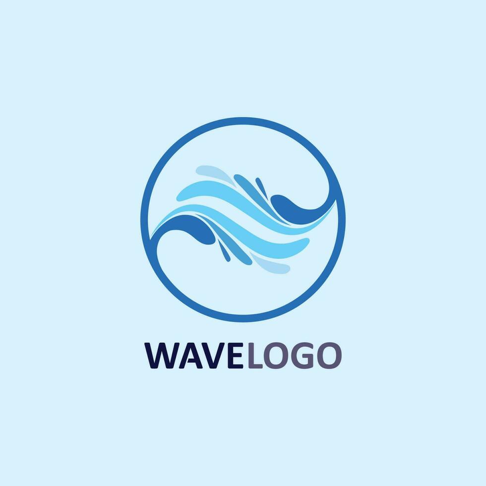 Icône de vague et goutte d'eau vector illustration design logo entreprise