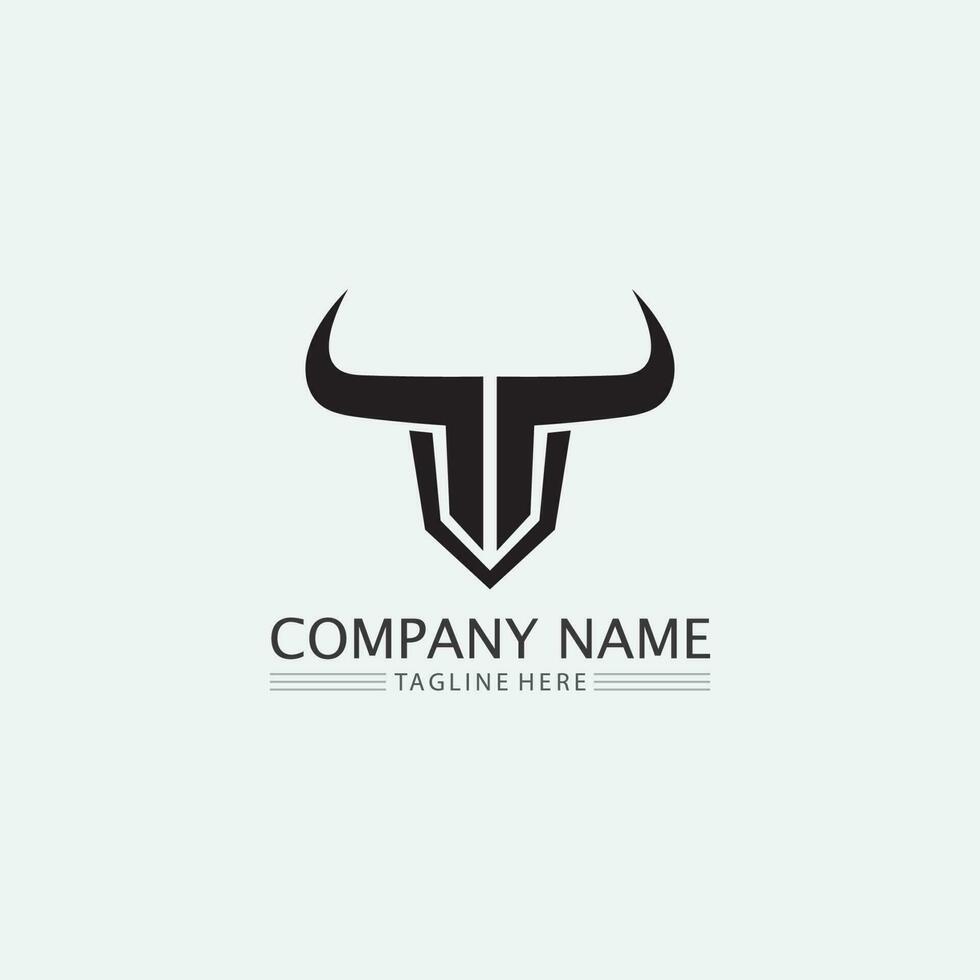 taureau buffle tête vache animal mascotte logo design vecteur pour sport corne buffle animal mammifères tête logo sauvage matador