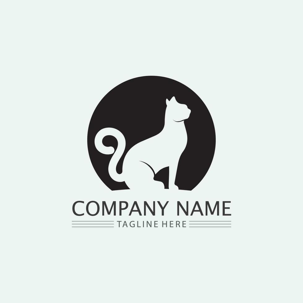 chat logo et vecteur animal icône empreinte chaton calicot logo chien symbole dessin animé personnage signe illustration doodle design