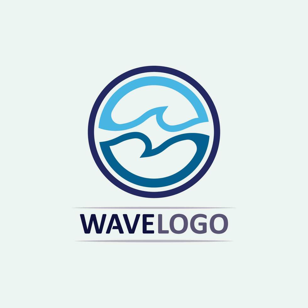 Icône de vague et goutte d'eau vector illustration design logo entreprise
