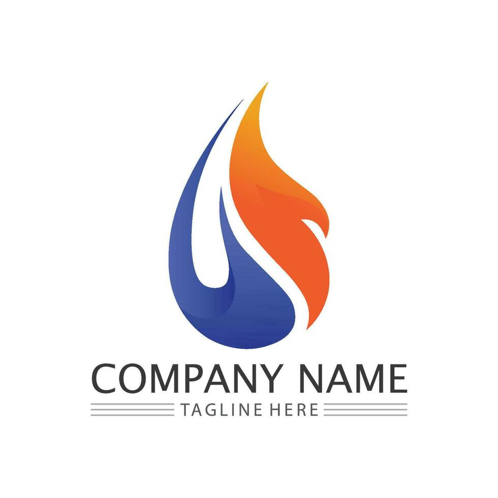 modèle de conception de feu flamme logo icône vector