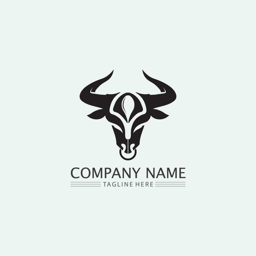 taureau buffle tête vache animal mascotte logo design vecteur pour sport corne buffle animal mammifères tête logo sauvage matador