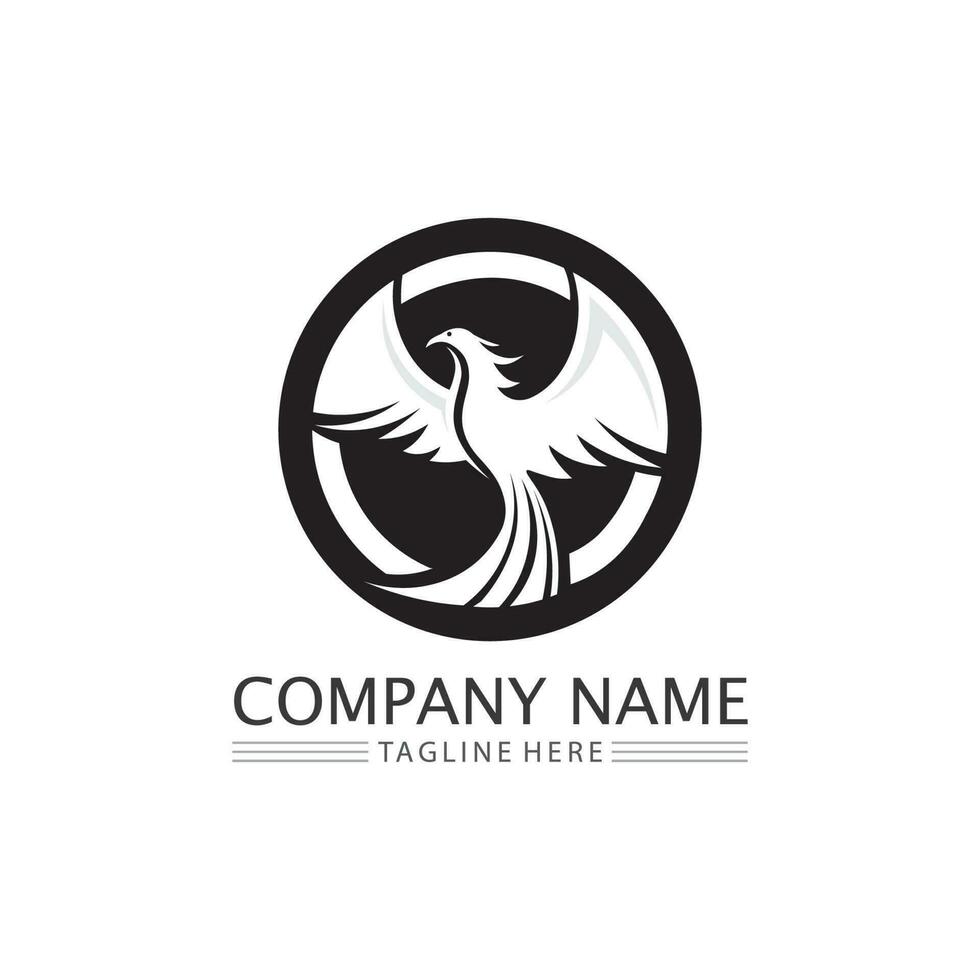 symbole d'oiseau phénix et illustration vectorielle de conception de logo vecteur