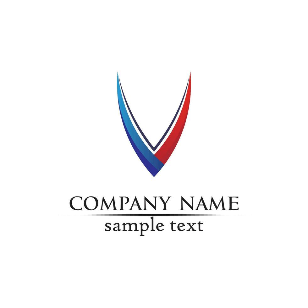 modèle de logo et symboles commerciaux lettres v vecteur