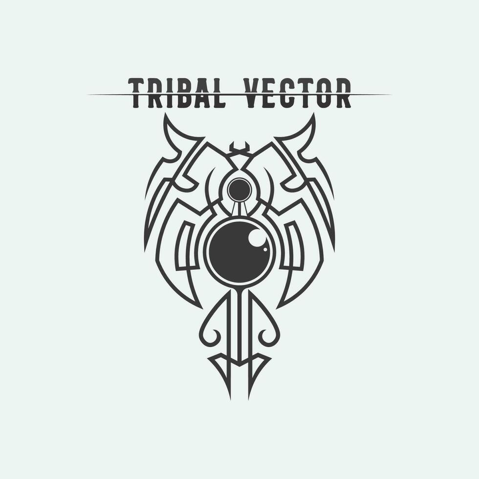 tribal, classique, noir, tatouage ethnique icône vector illustration design logo