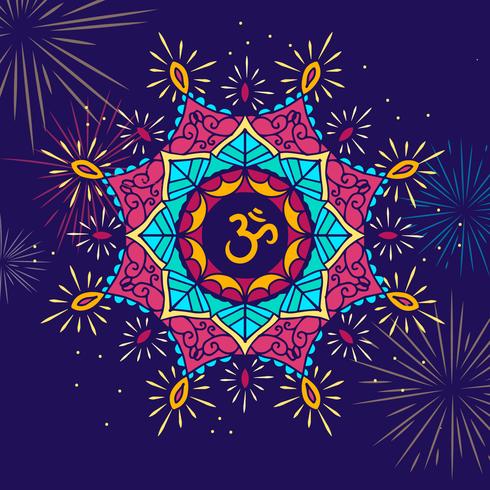 Fond de Diwali dessiné à la main vecteur