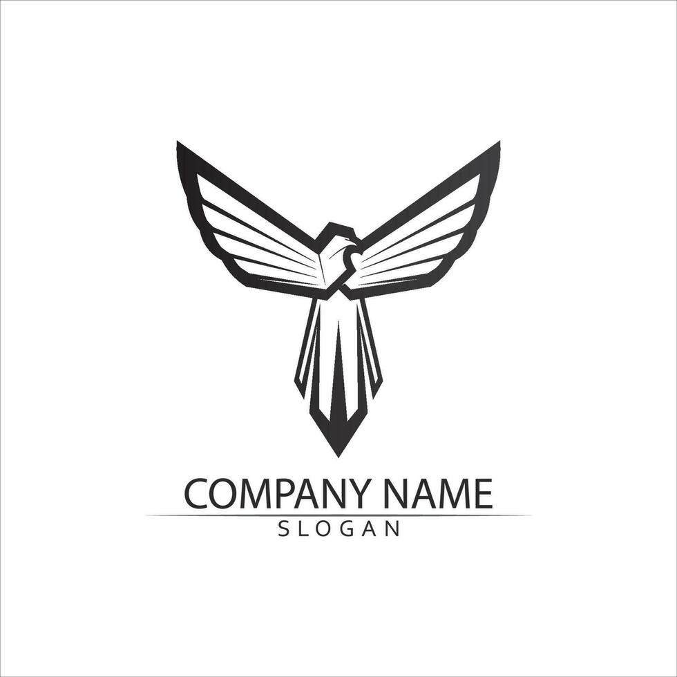 symbole du logo de l'aile noire pour un designer professionnel vecteur