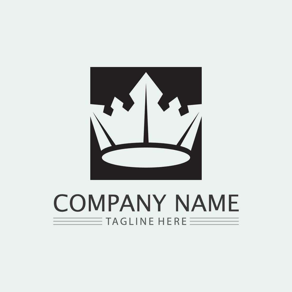 couronne logo et reine, Roi logo modèle de conception vecteur illustration