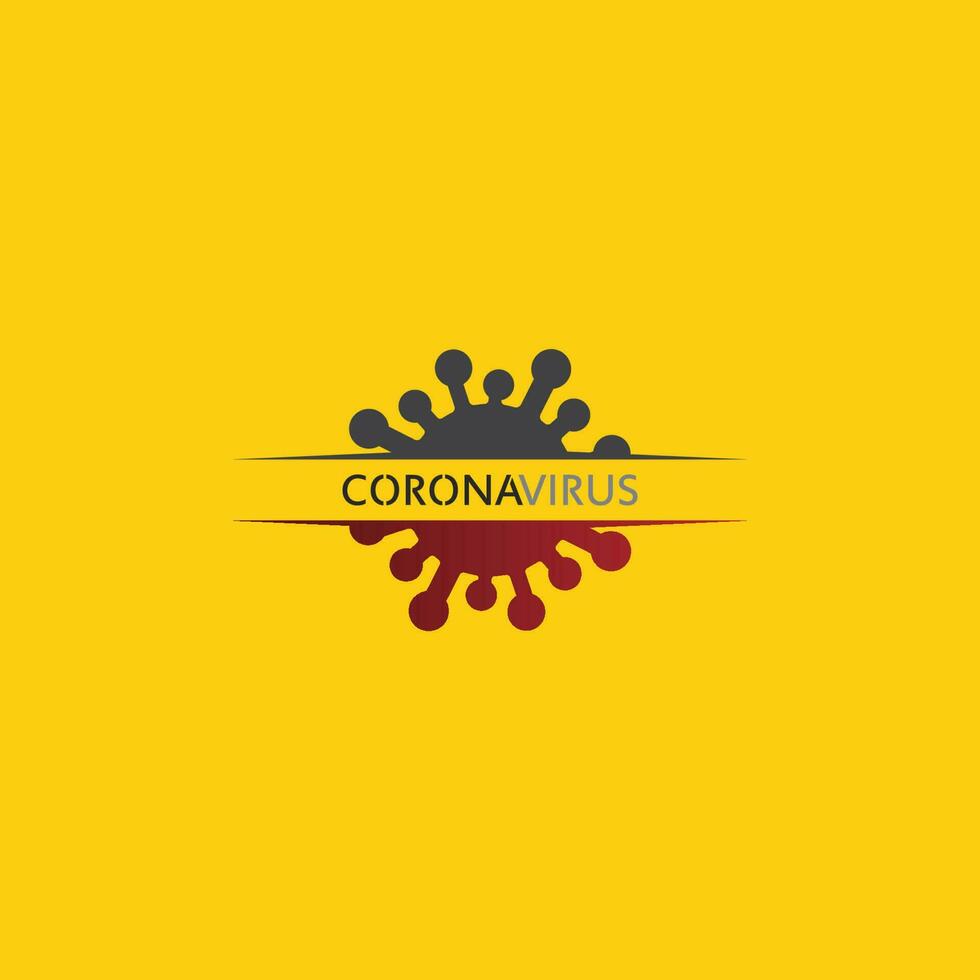 vecteur de virus de logo de virus corona, logo de vaccin, icône de bactérie d'infection et danger de soins de santé pandémie de distanciation sociale covid 19