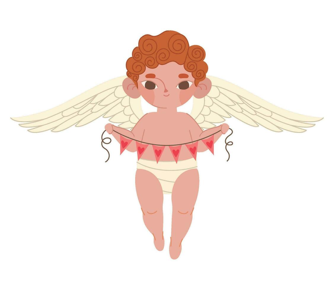 mignonne Cupidon illustration plus de blanc vecteur