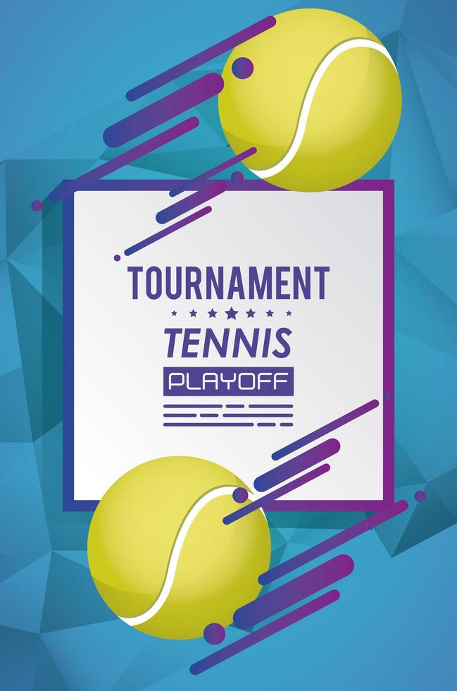 affiche de sport de tennis avec des balles vecteur