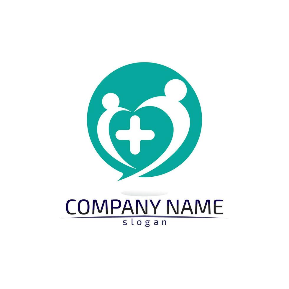 logo de santé soins, médical, médecine, méditation et vecteur d'icône de conception d'hôpital