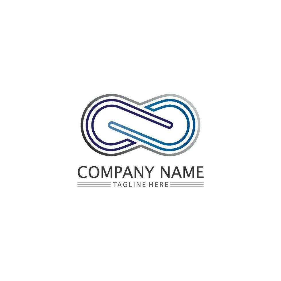 logo de conception d'infini et icône 8, vecteur, signe, logo créatif pour le symbole d'infini d'entreprise et d'entreprise vecteur