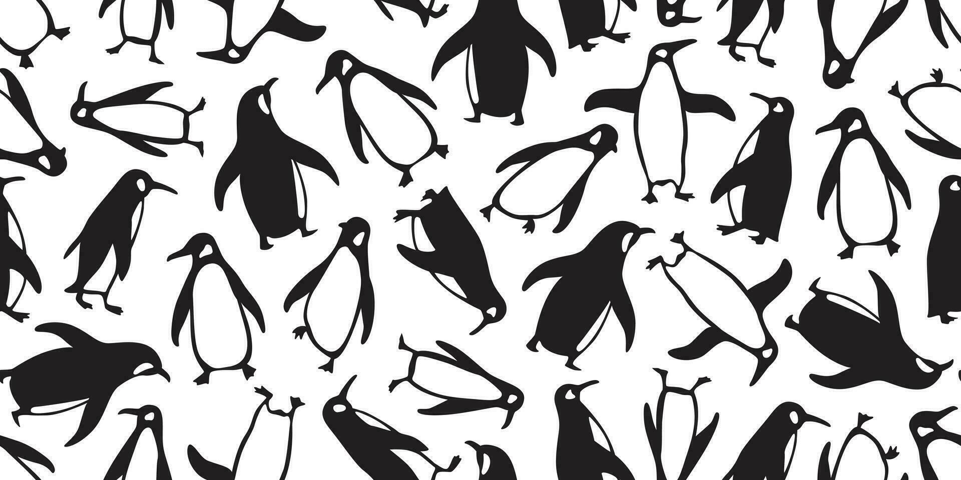 manchot sans couture modèle vecteur dessin animé ours polaire Saumon poisson oiseau écharpe isolé tuile Contexte répéter fond d'écran griffonnage illustration
