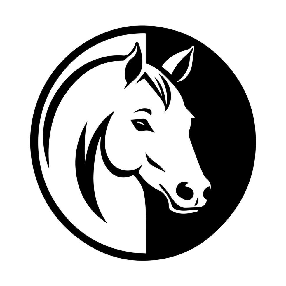 cheval tête logo. vecteur illustration de une cheval tête isolé sur blanc Contexte.
