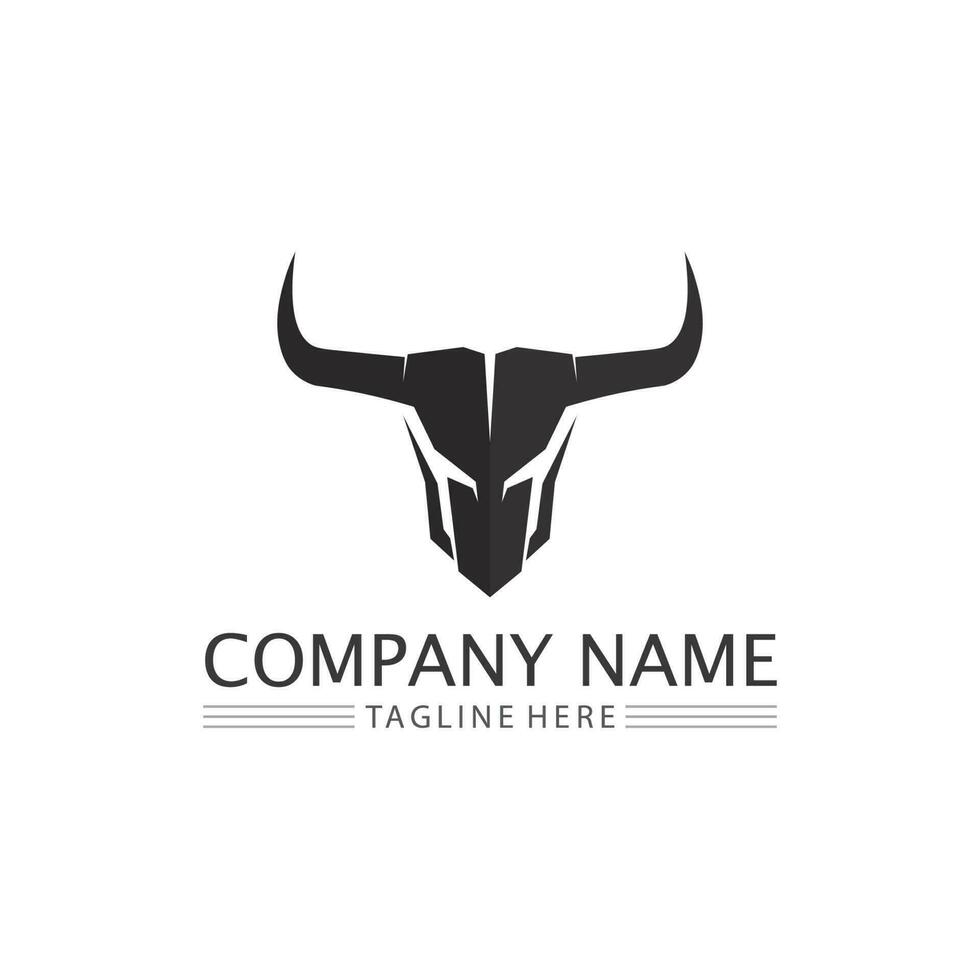 taureau buffle tête vache animal mascotte logo design vecteur pour sport corne buffle animal mammifères tête logo sauvage matador