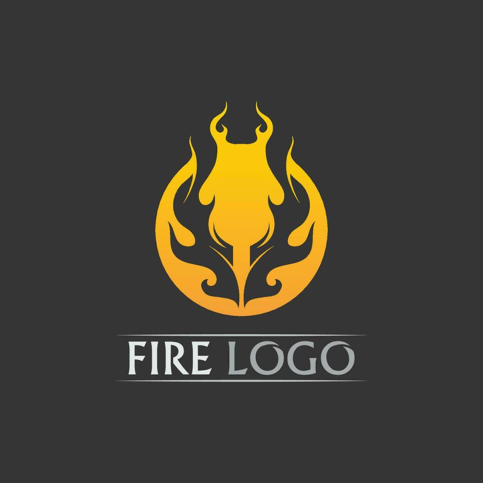 logo et icône de feu, énergie de conception d'illustration de flamme de vecteur d'élément enflammé chaud, chaud, avertissement, signe de cuisson, logo, icône, lumière, chaleur de puissance