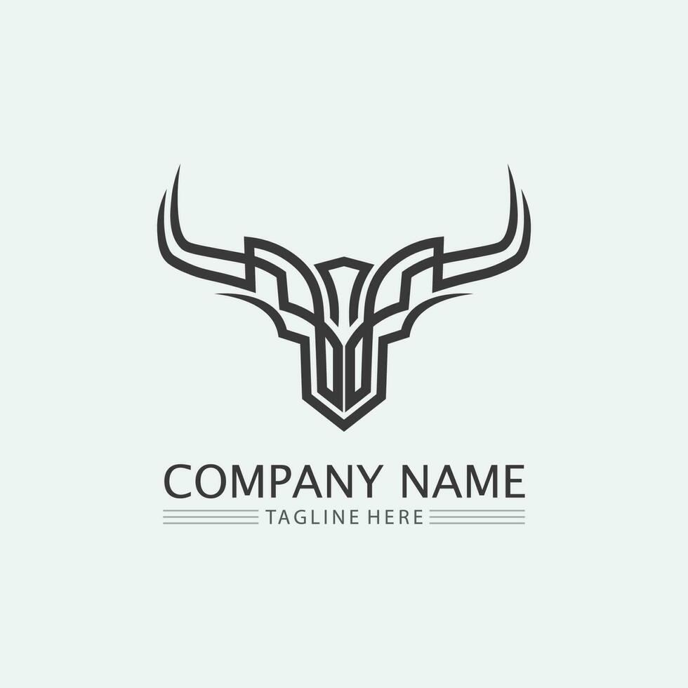 taureau buffle tête vache animal mascotte logo design vecteur pour sport corne buffle animal mammifères tête logo sauvage matador