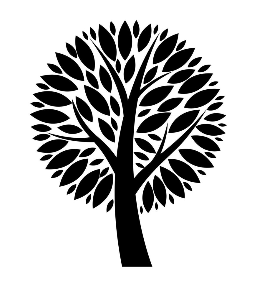 illustration d'icône abstraite vecteur arbre noir silhouette