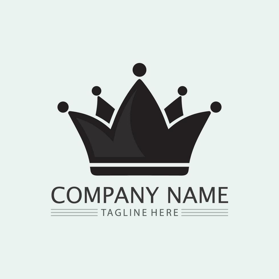 couronne logo et reine, Roi logo modèle de conception vecteur illustration