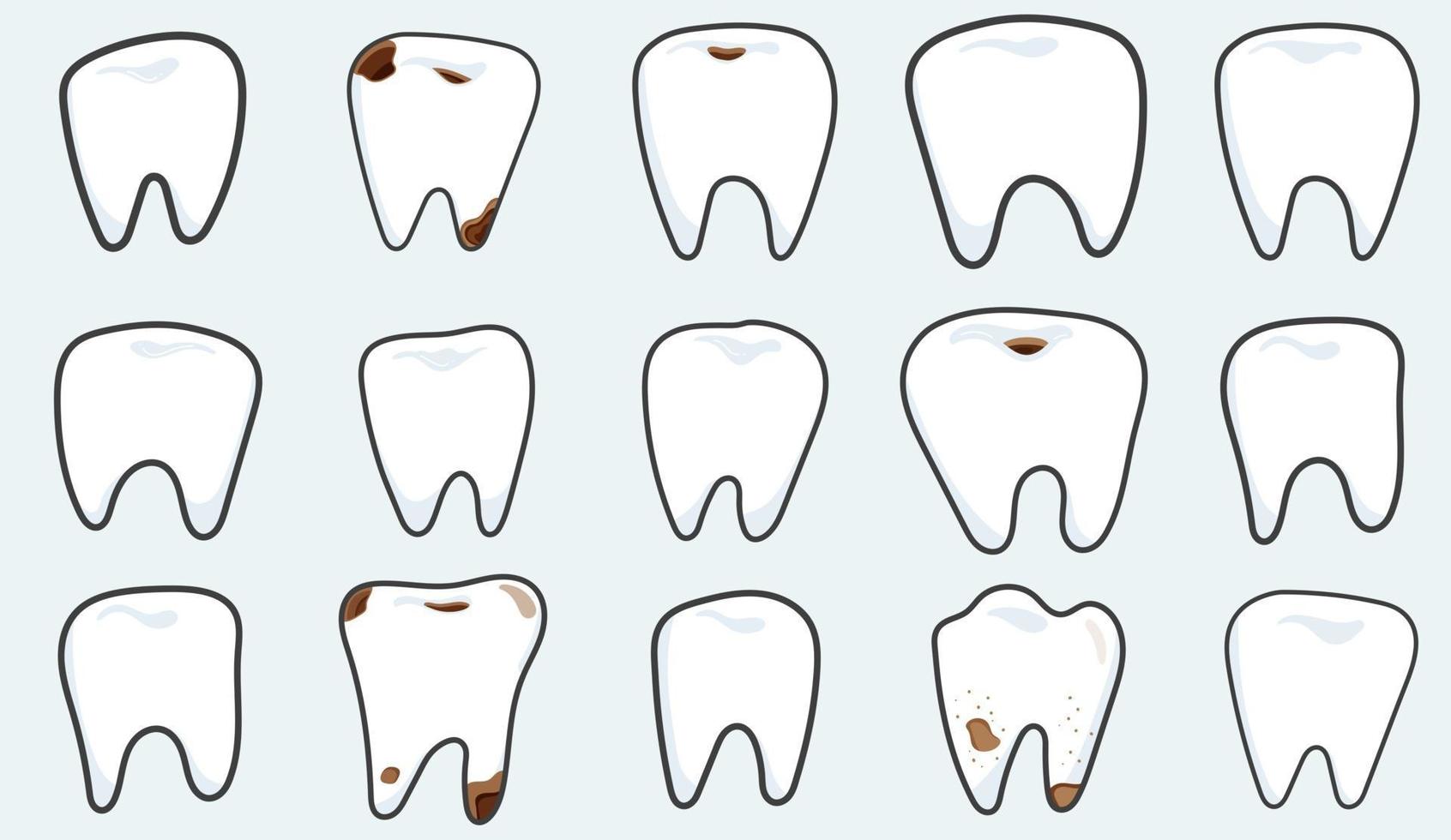 grand ensemble avec des dents vecteur