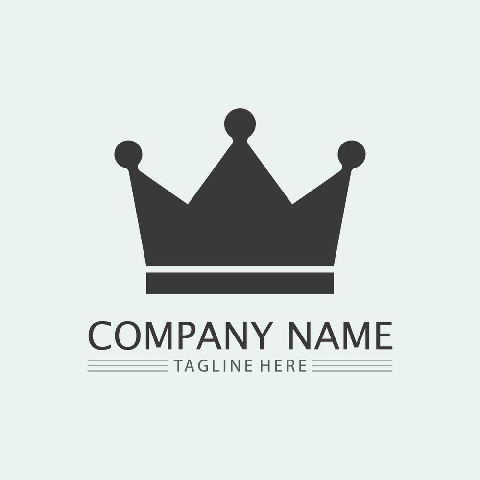 couronne logo et reine, Roi logo modèle de conception vecteur illustration