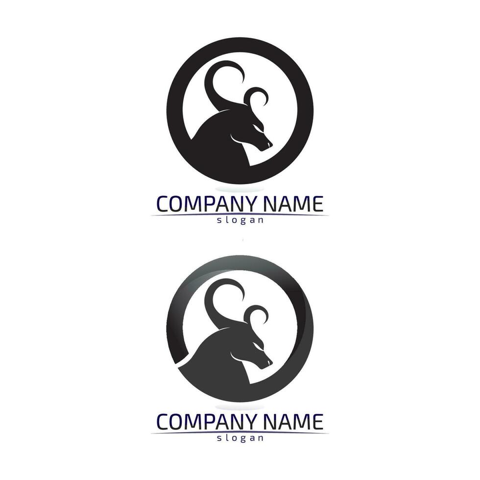 logo de corne de taureau et symboles de modèle d'icônes vecteur d'application