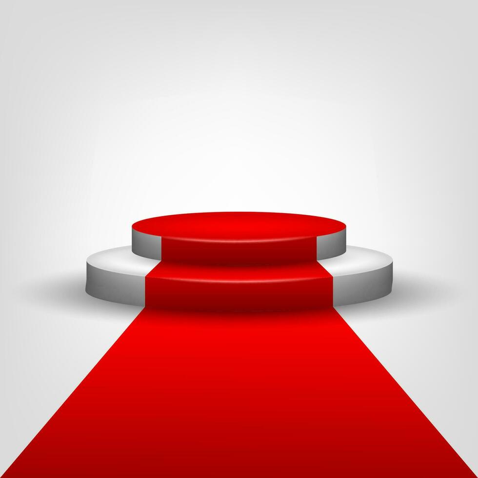 rouge tapis à podium organiser, vecteur illustration