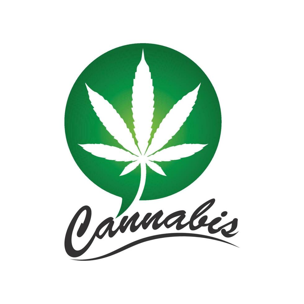 logo de cannabis et conception vectorielle d'icône de feuille de marijuana vecteur