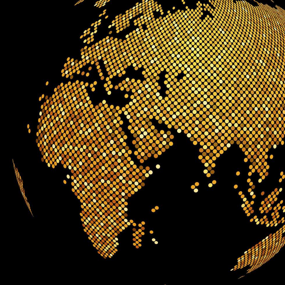 à pois d'or globe arrière-plan, vecteur illustration