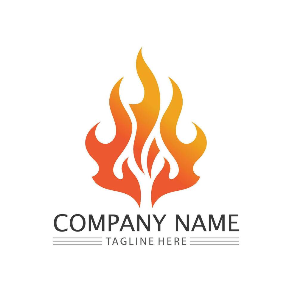 modèle de conception de feu flamme logo icône vector