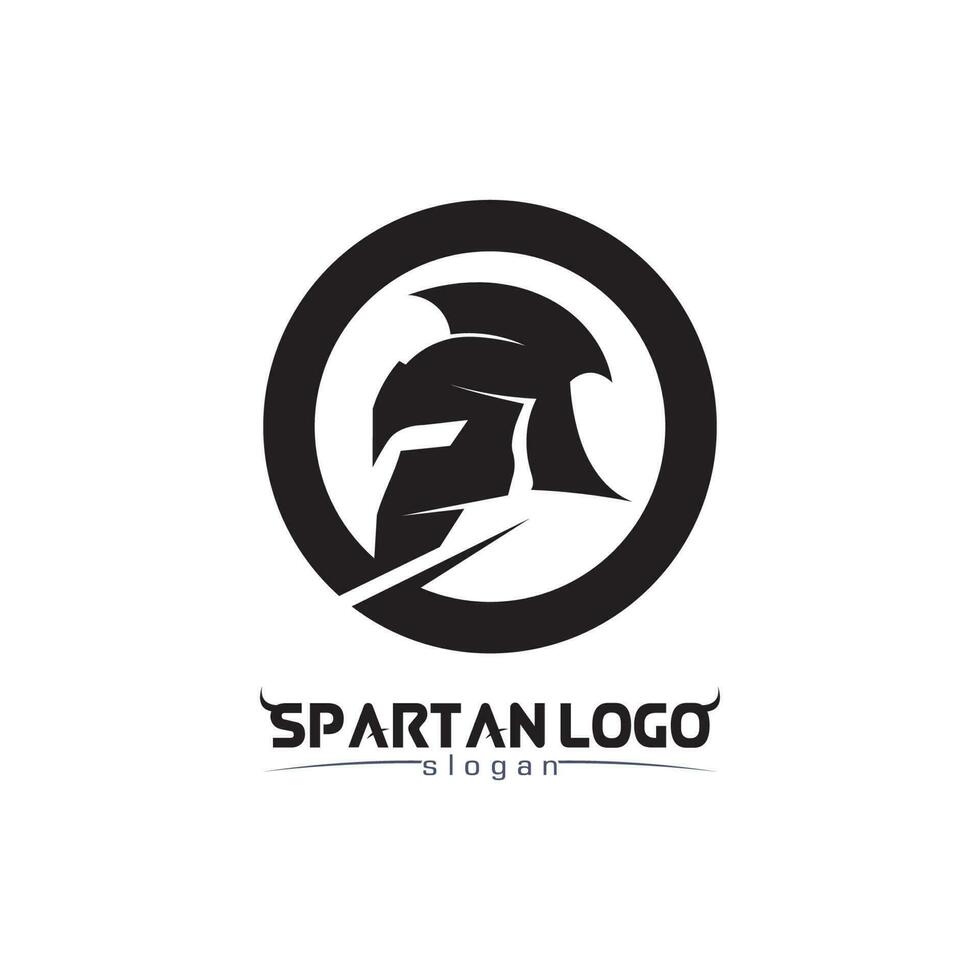 spartiate logo noir Glaiateur et vecteur conception casque et tête noir