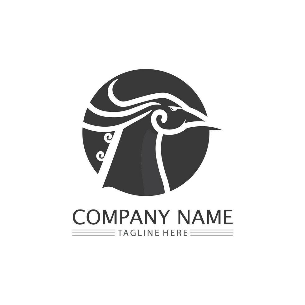 symbole d'oiseau phénix et illustration vectorielle de conception de logo vecteur