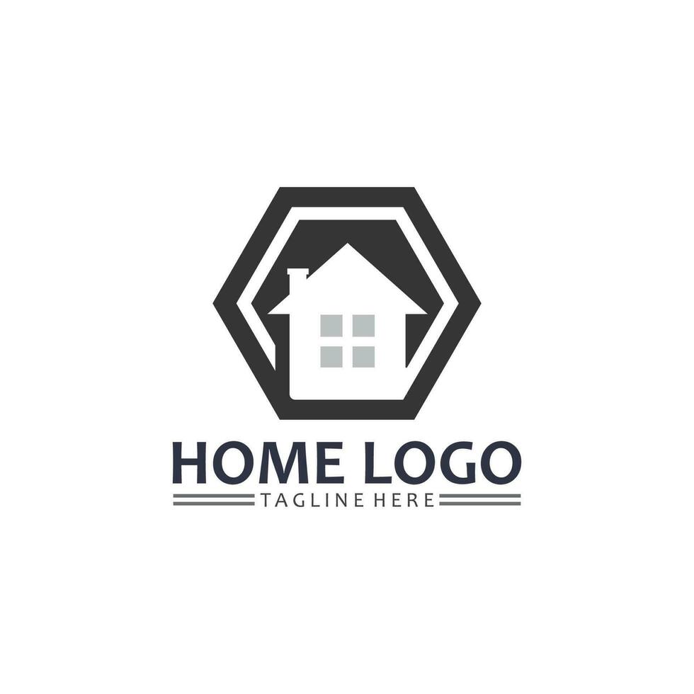modèle d'icônes de logo vectoriel immobilier et bâtiments résidentiels