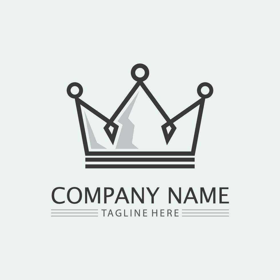 couronne logo et reine, Roi logo modèle de conception vecteur illustration