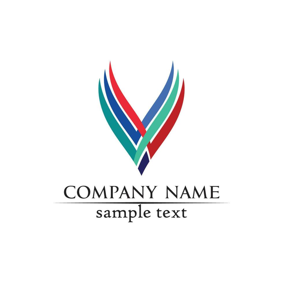 modèle de logo et symboles commerciaux lettres v vecteur