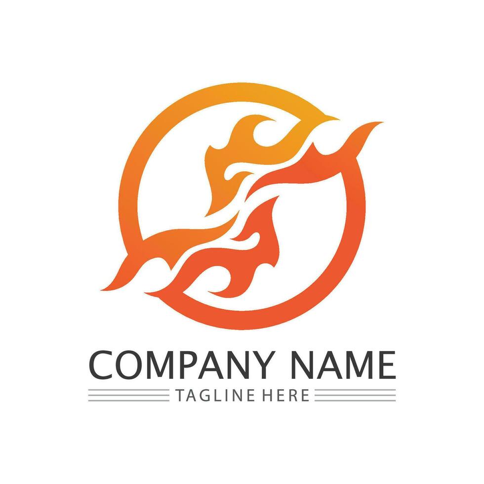 modèle de conception de feu flamme logo icône vector